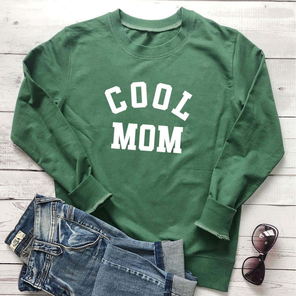 Cool MOM pure letter printed hoodie