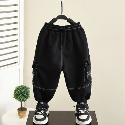 Stylish Boys Cargo Pants Lightweight Spring Autumn Long Trousers
