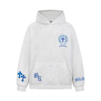 Embroidery Letter Graphic Hooded Sweatshirt Loose Heavyweight Unisex