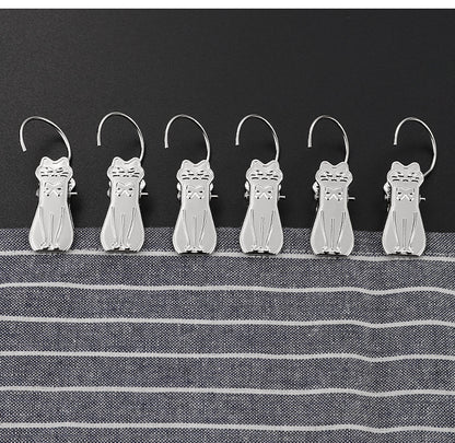Cat Shaped Curtain Clips with Large Hooks  Window Tie Back Holders