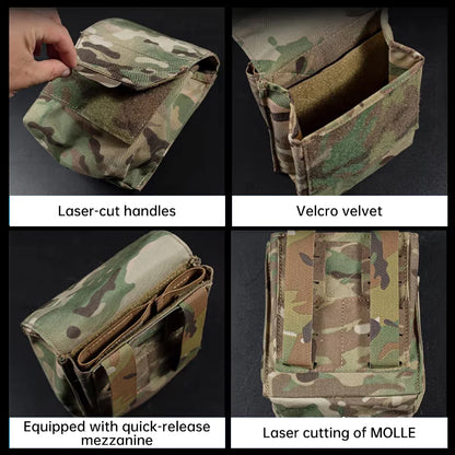 Tactical Laser Cut MOLLE Admin Pouch, Multi-Use Utility Bag for 5.56 & 9mm Mag Storage, First Aid & EDC Organizer