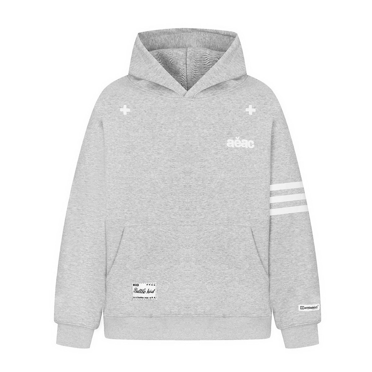 Casual Unisex Long Sleeve Sweatshirt with Striped Sleeves and Letter Embroidery