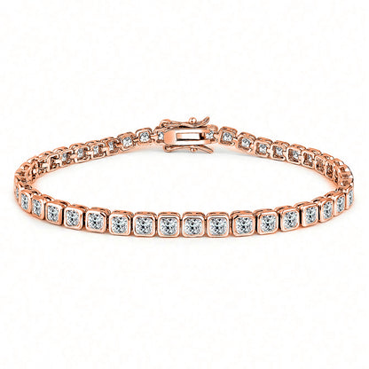 New 3mm Square Zircon Bracelet for Men and Women, Elegant Jewelry with Full Diamond Ice Sugar Design