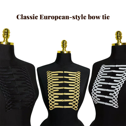 Gold Thread Chinese Knot Button, Trapezoid Frog Closure for Dancewear & Oriental Dress