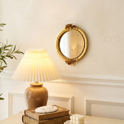 Golden carved wall mounted mirror