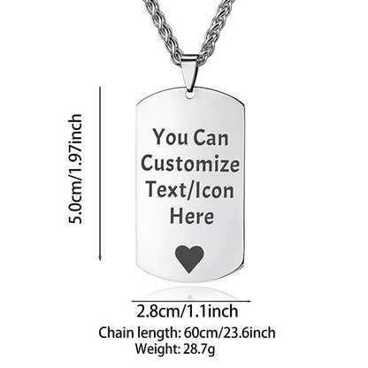 Custom-Made, Ships in 1-2 Days stainless steel military brand glossy color printed photo necklace